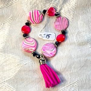 Hot pink Tassel bracelet